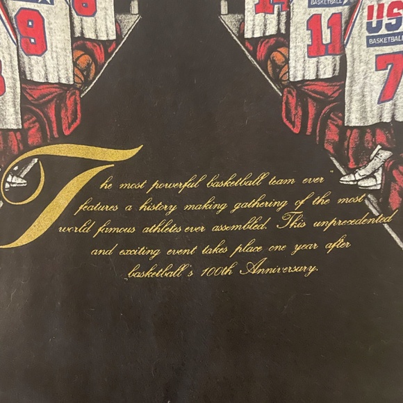 Nutmeg Vtg Single Stitch USA '92 Basketball‎ Dream Team Jerseys T-Shirt Size XL - Picture 6 of 8